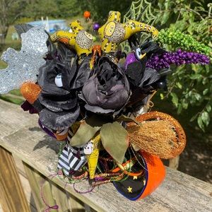 COPY - Halloween Floral Witch Shoe Centerpiece